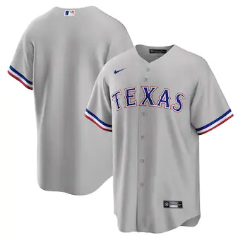 mens nike gray texas rangers road replica team jersey_pi375